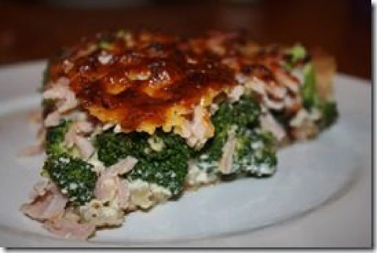 Broccolitærte med skinke