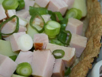 Tærte med hamburgerryg, kartofler og forårsløg, billede 2