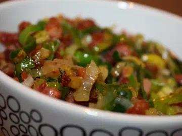Vintersuppe med bacon-porre topping, billede 5